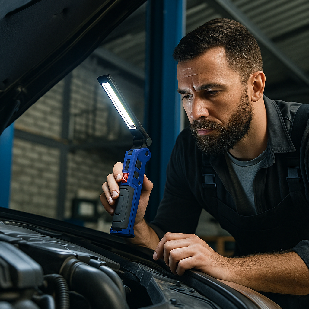 ⭐ MomentiQ™ COB Light™ – Lámpara de Inspección Recargable 800LM | Iluminación Profesional 360°